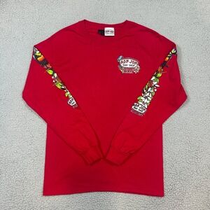 Ron Jon Surf Shop Men's Long Sleeve T-Shirt Red Medium Floral Parrot